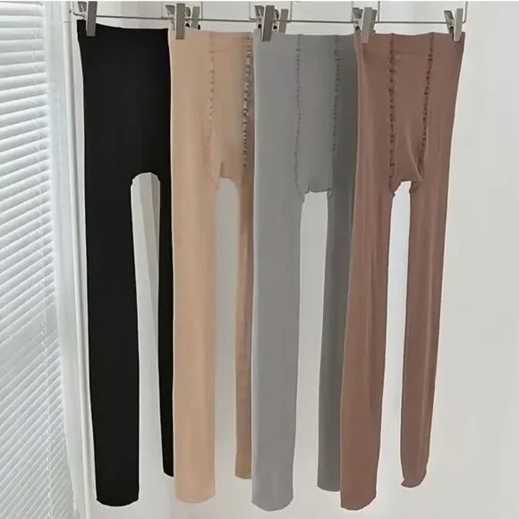 Solid Tights - 4 pack: Black, Beige, Gray, Brown - Picture 3 of 6